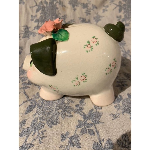Vintage Hand-painted Lefton Piggy Bank - Picture 5 of 10
